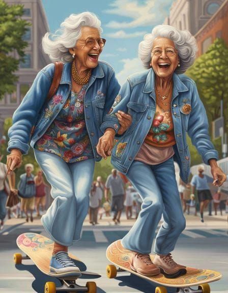 Grannies Gone Wild - Skateboarding Edition