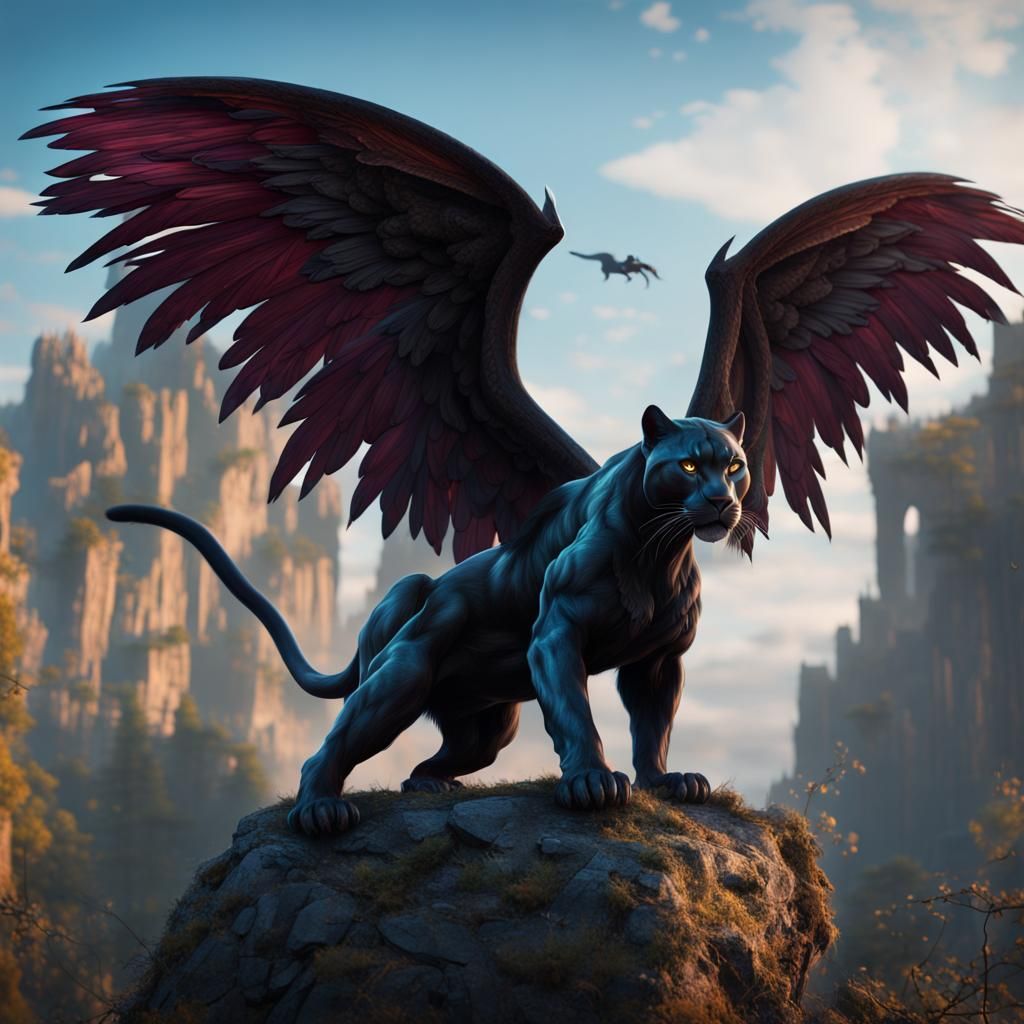 Winged Panther Fantasy Concept Art