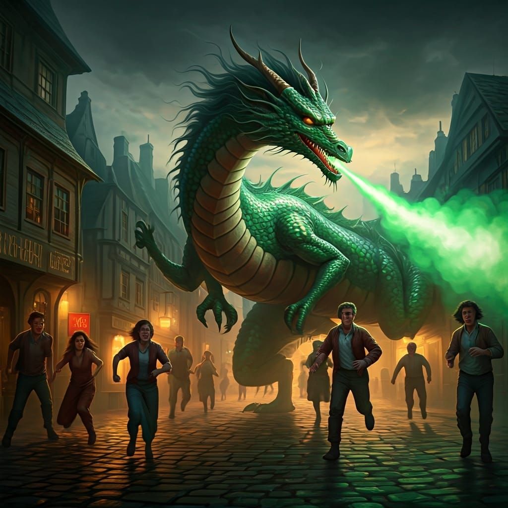 Green Dragon Unleashes Poison Gas on Town