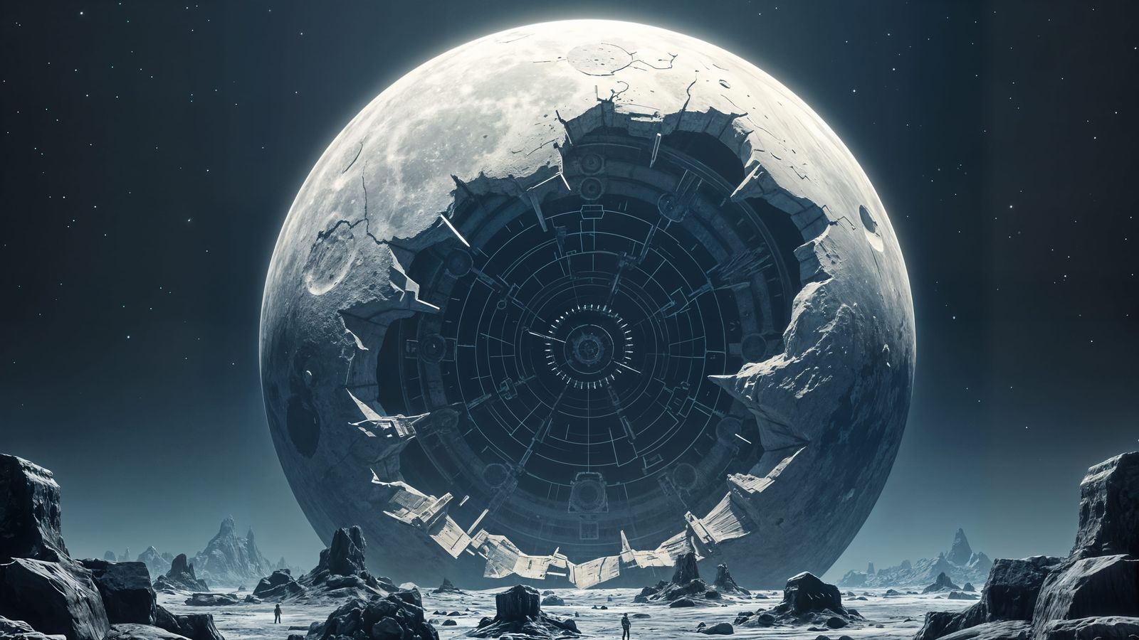 Hollow Moon with Exposed Gearwork