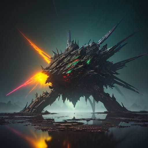 Psychedelic Pulsar Reflected in Swamp Water