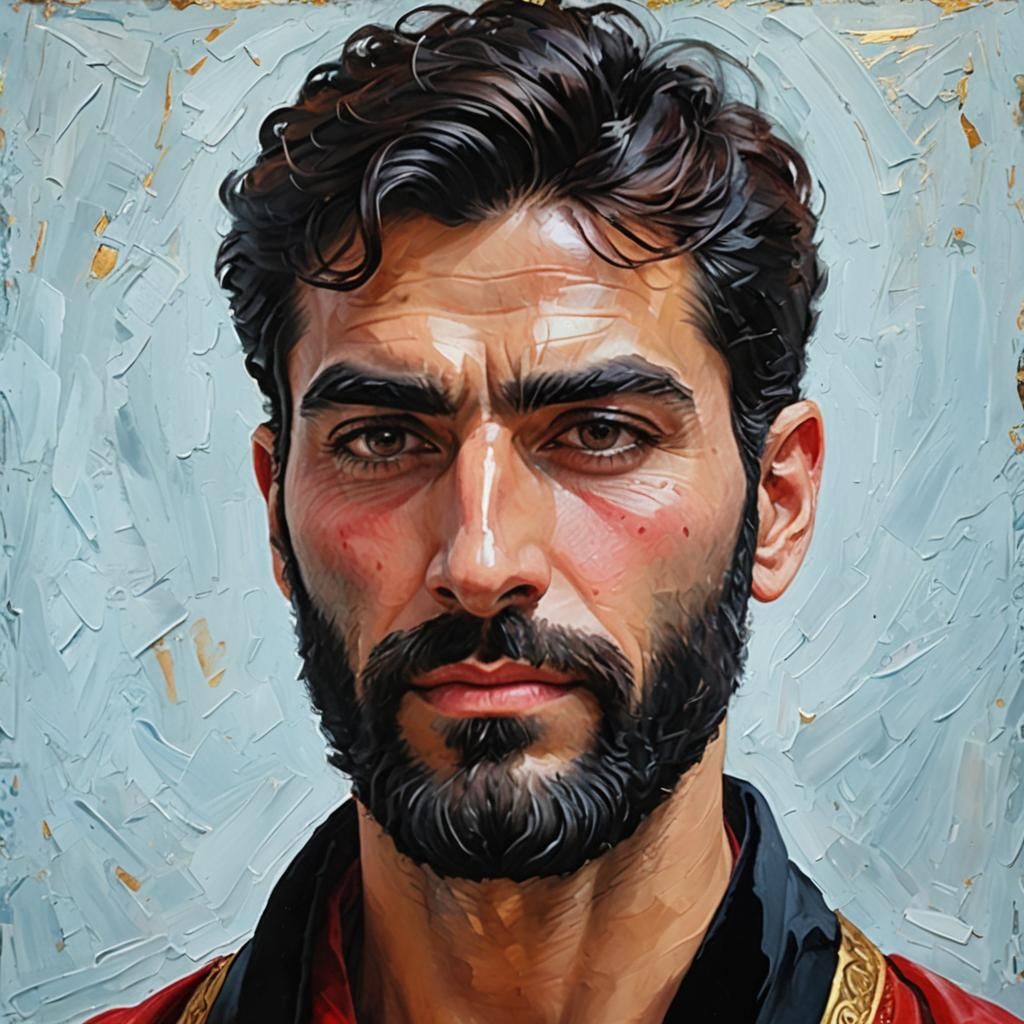 Dashing Iranian Gentleman in Velvet Robe