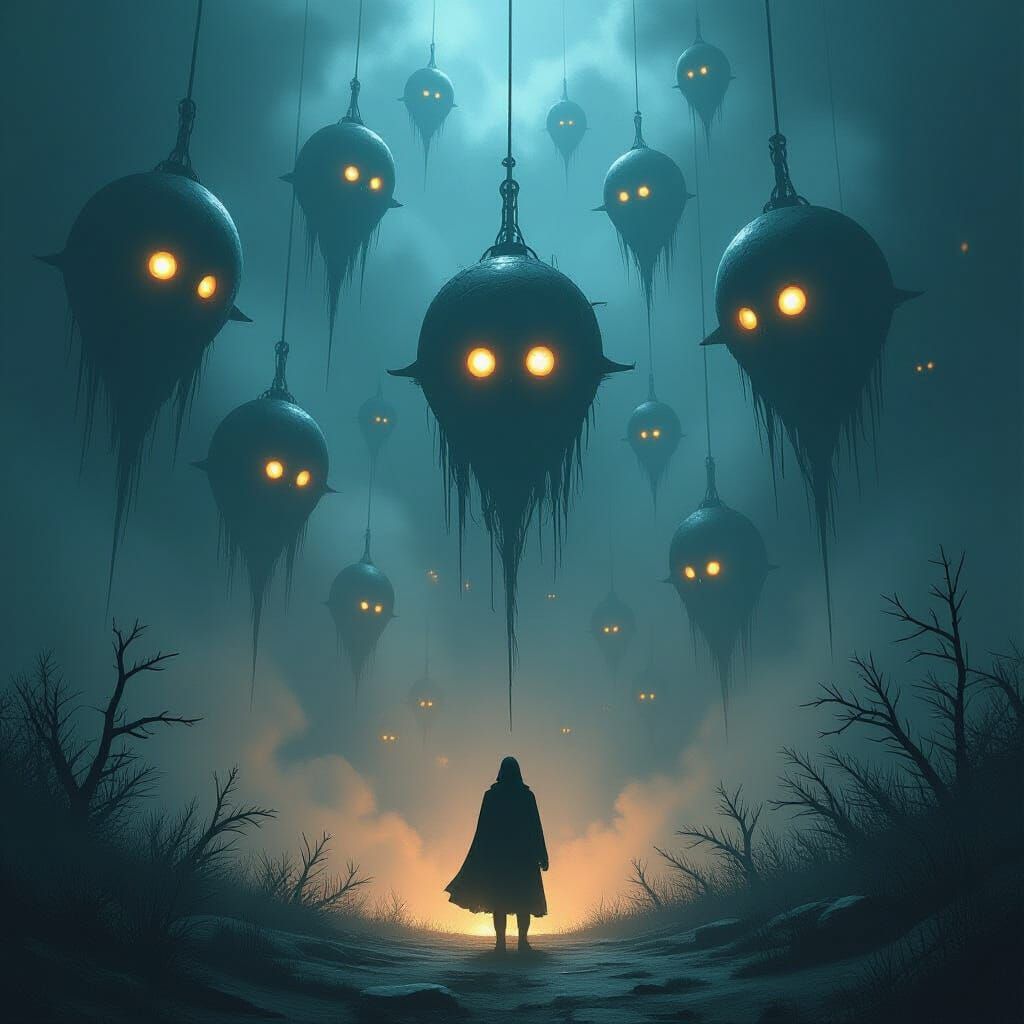 Menacing Eyes in Dark Fantasy Style