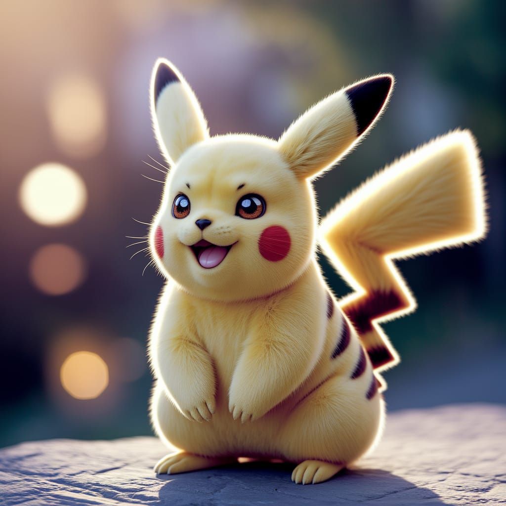 Joyful Pikachu Captured in Professional Photograph