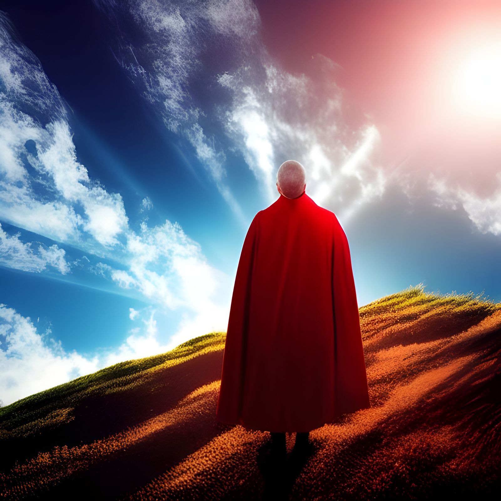 Divine Figure Descending from Stormy Heaven