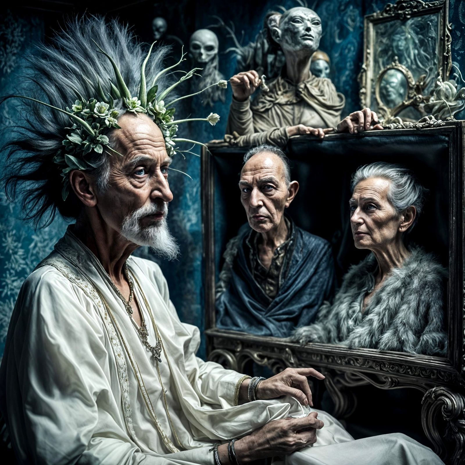 Surreal Alien Restaurant Celebration in Magical Realism