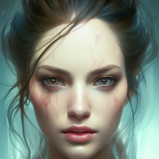 Beautiful Woman Portrait in Hyperdetailed Style