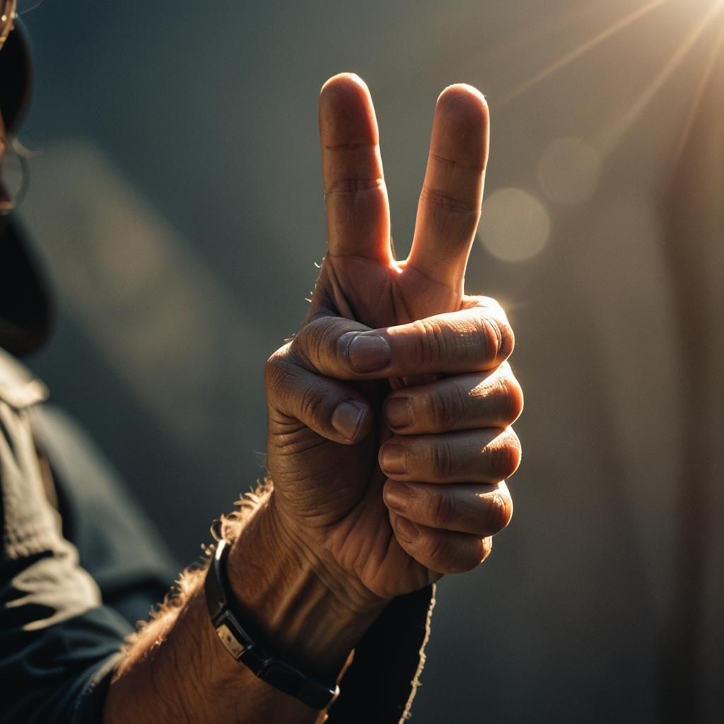 Macro Photo of a Hand Giving Thumbs Up