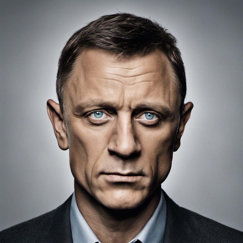 Hybrid Portrait of Daniel Craig and Volodymyr Zelenskyy