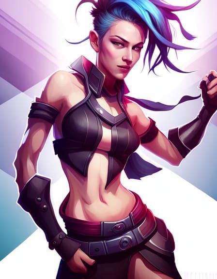 Jinx League of Legends Manga Portrait in 8K