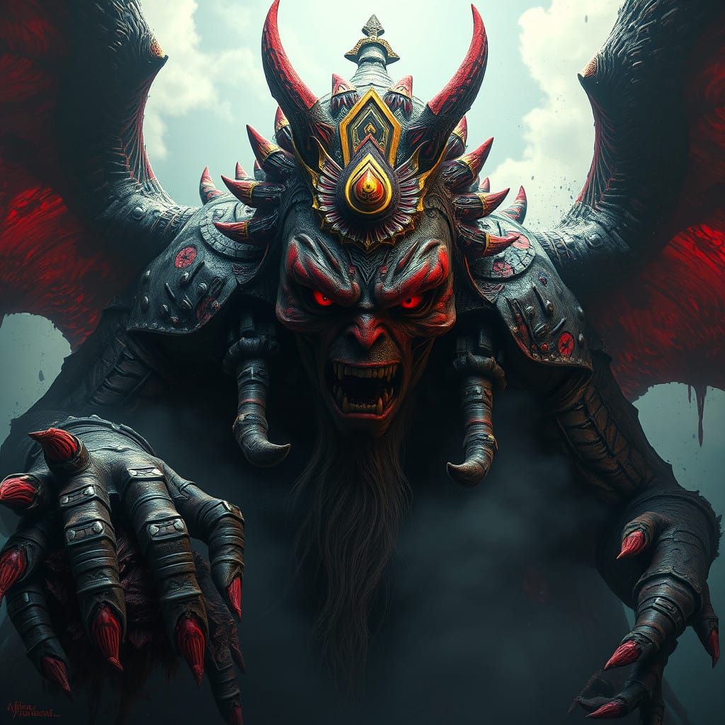 Pancho Villa in a Dark Fantasy Landscape