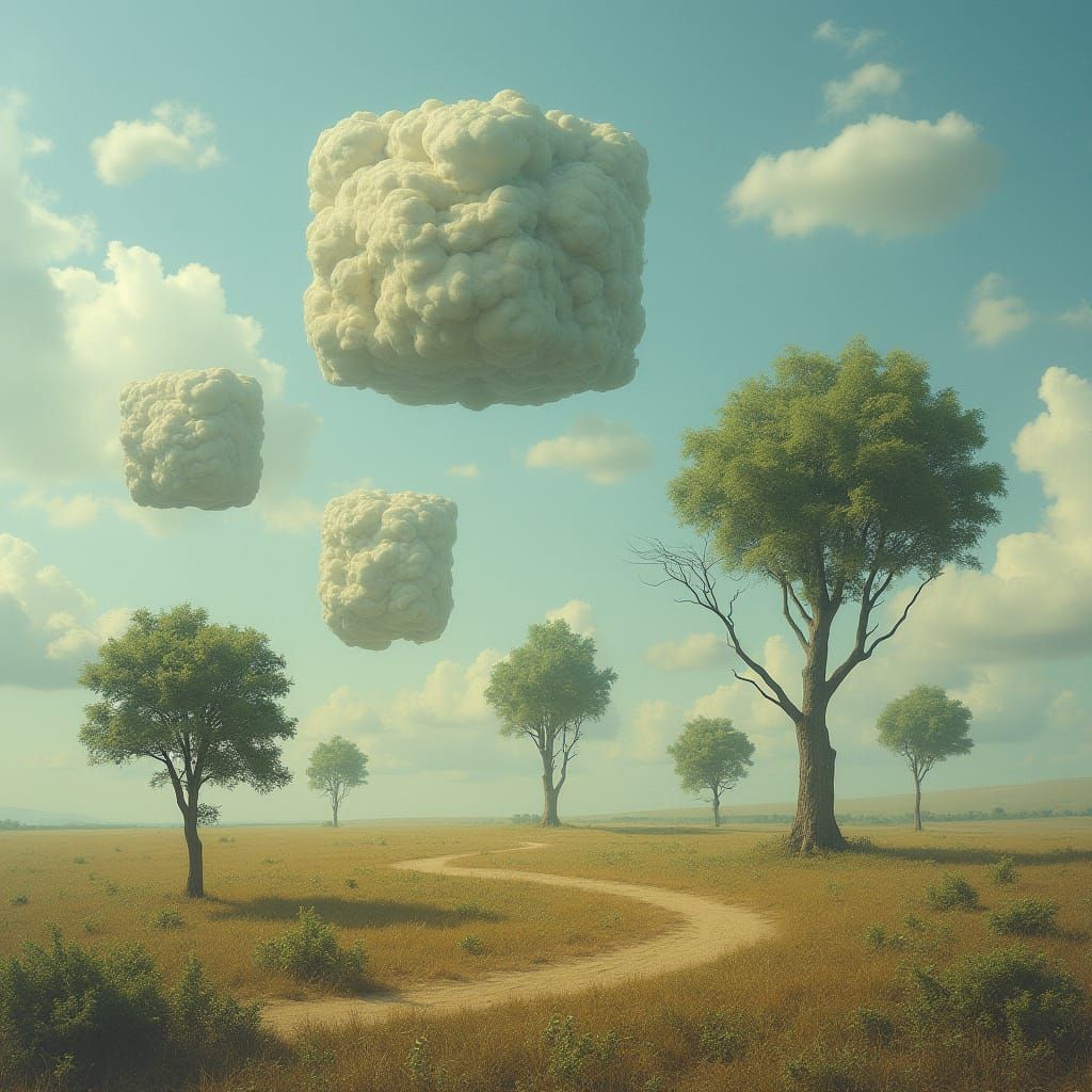 Square-Shaped Surreal Landscape
