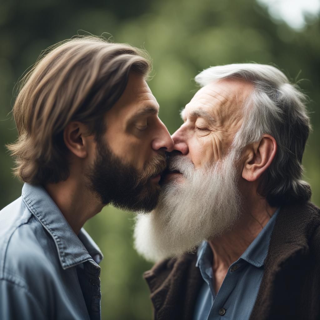 Men Kissing: Professional Photography with Bokeh