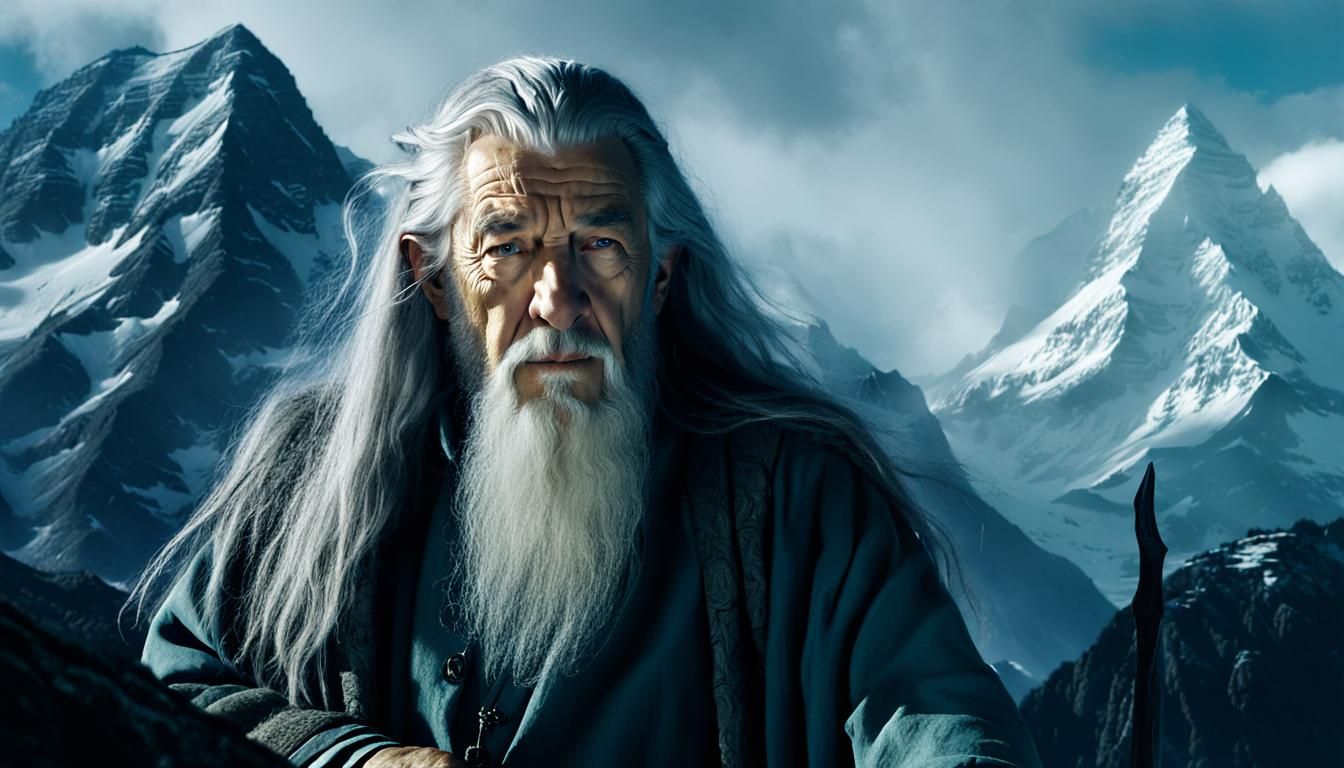 Gandalf Portrait in Middle-earth, Detailed Digital Painting