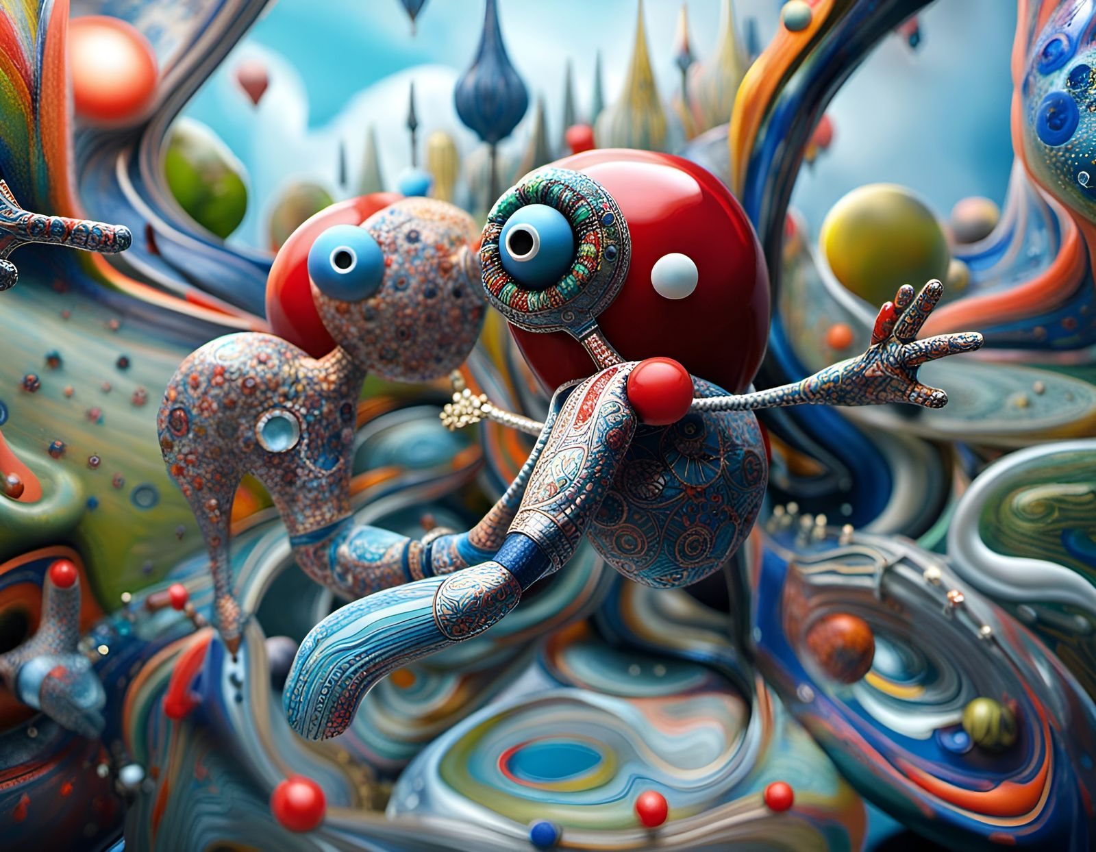 Abstract Art with Surreal Elements in Magic Realism