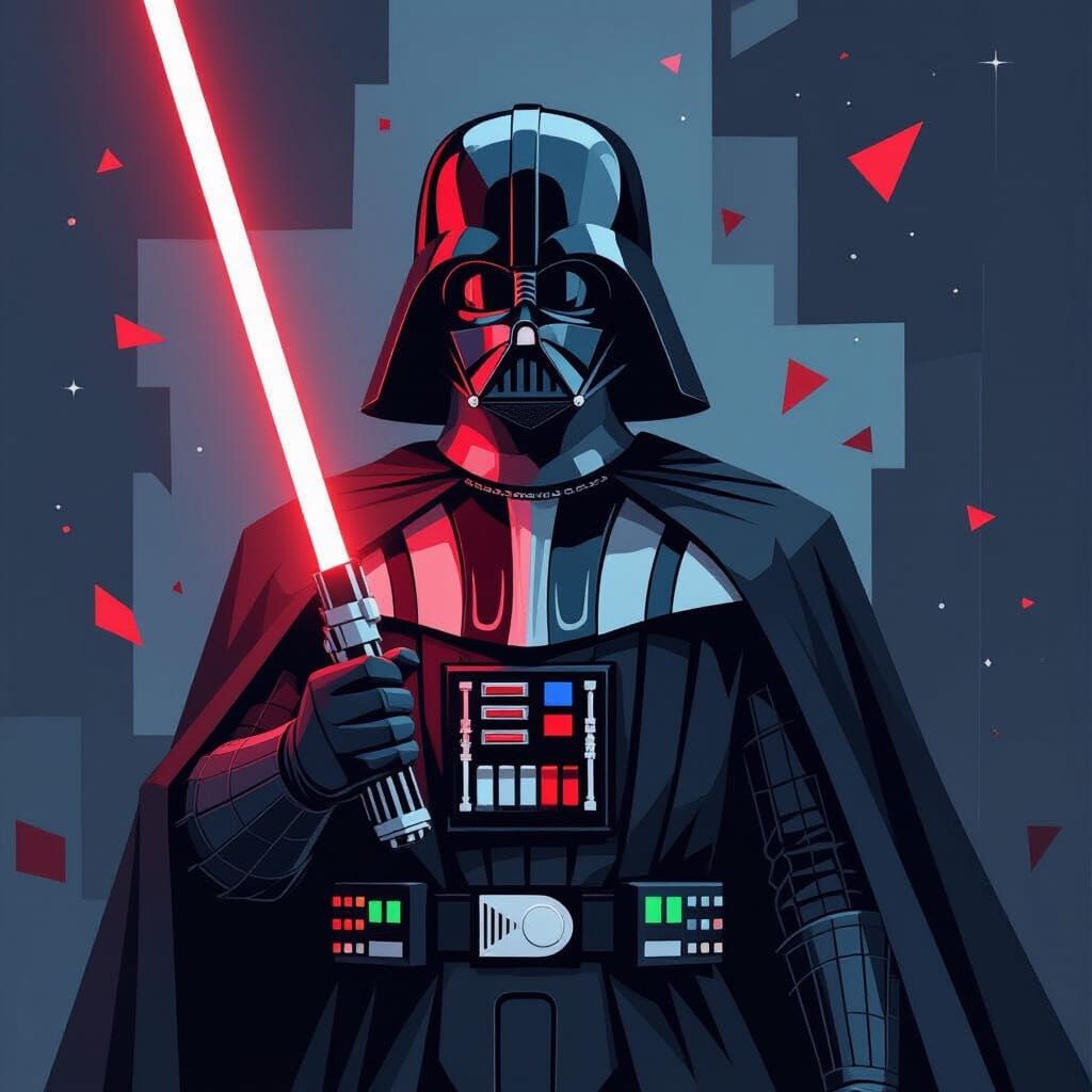 Darth Vader as Cubist Art Deco Painting