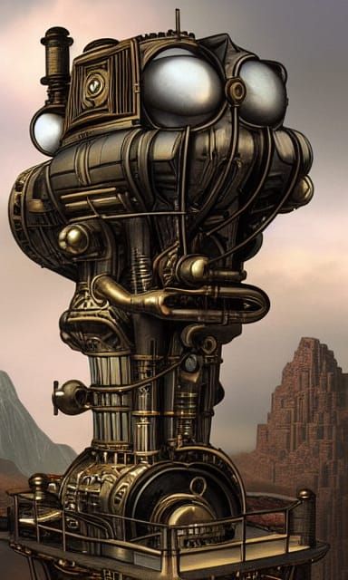 Steampunk Engine in Sci-Fi Matte Painting