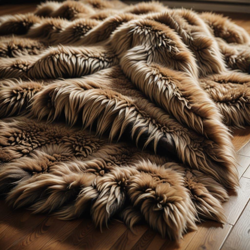 Faux Fur Bear Rug in Soft Focus Photography