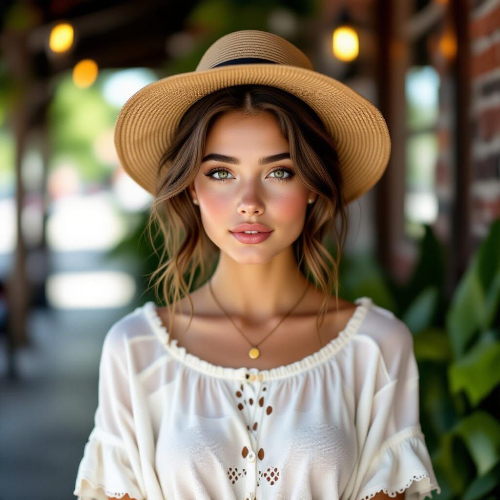 Hyperrealistic Portrait of a 23-Year-Old with Detailed Cloth...