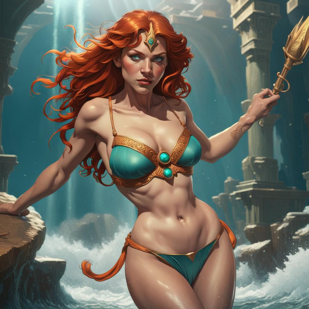Queen of Atlantis in Hyperdetailed Digital Art