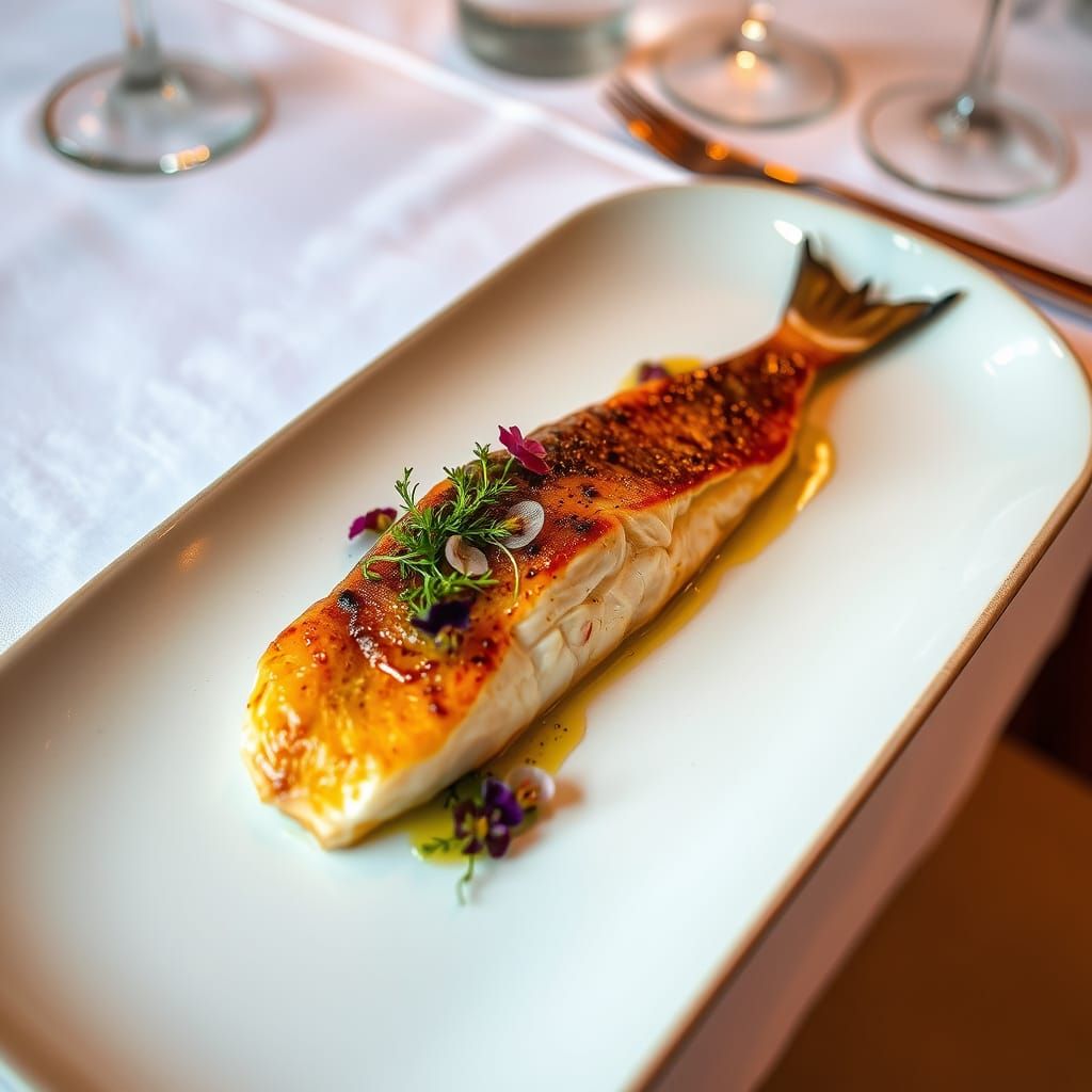 Succulent Fish Plated with Flair