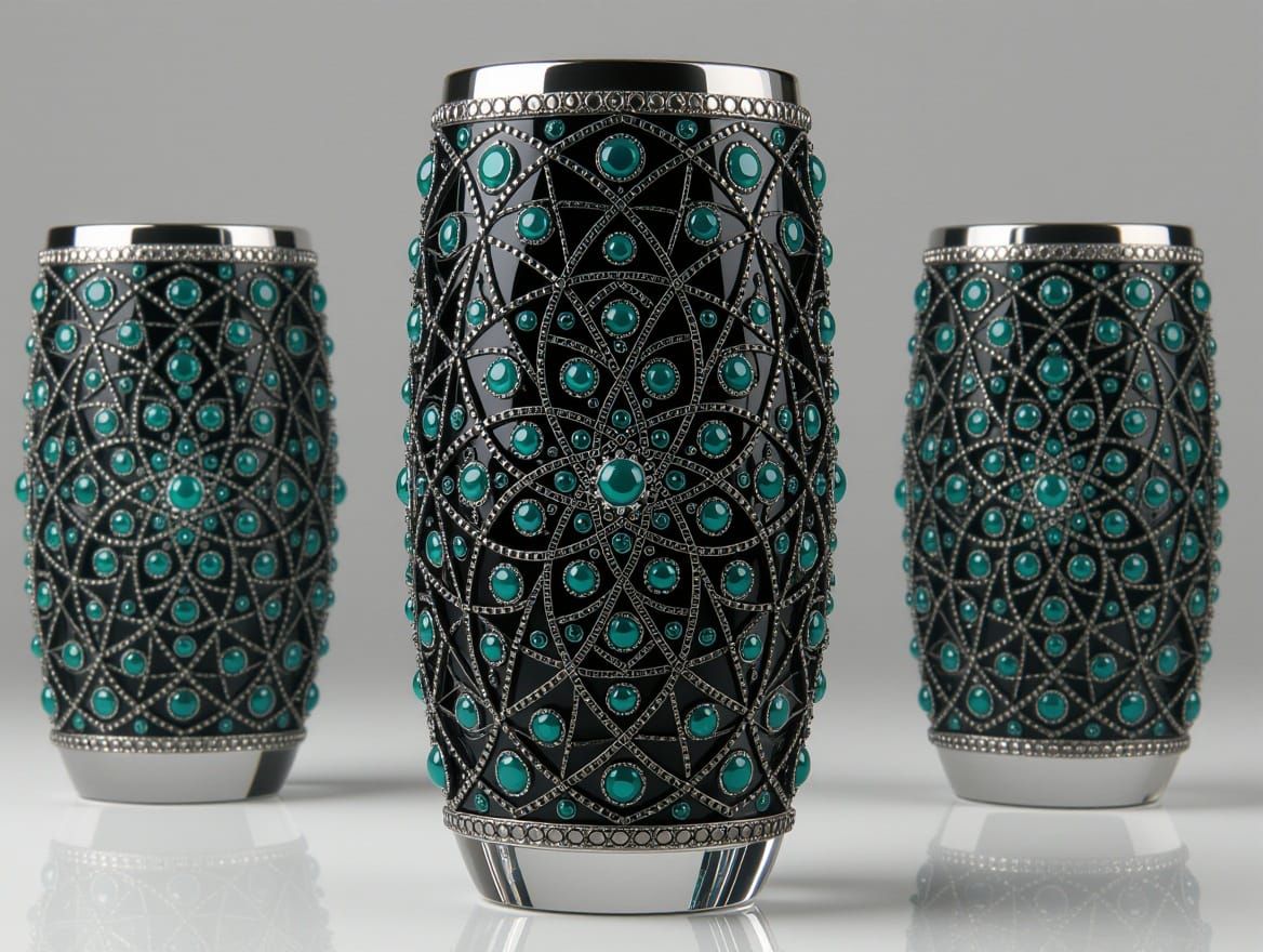 Dollequins Acrylic Wash Painted on Glass Couture