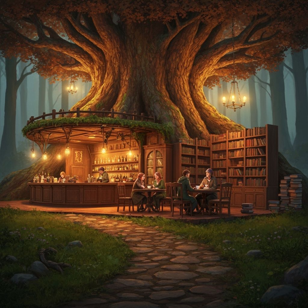 Magical Treehouse Coffeehouse with Wizards