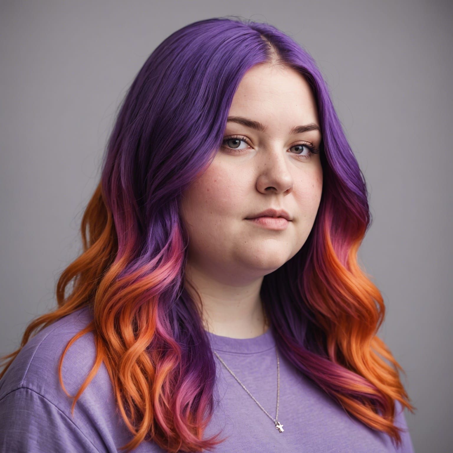 Woman with Vibrant Reverse Gradient Hair