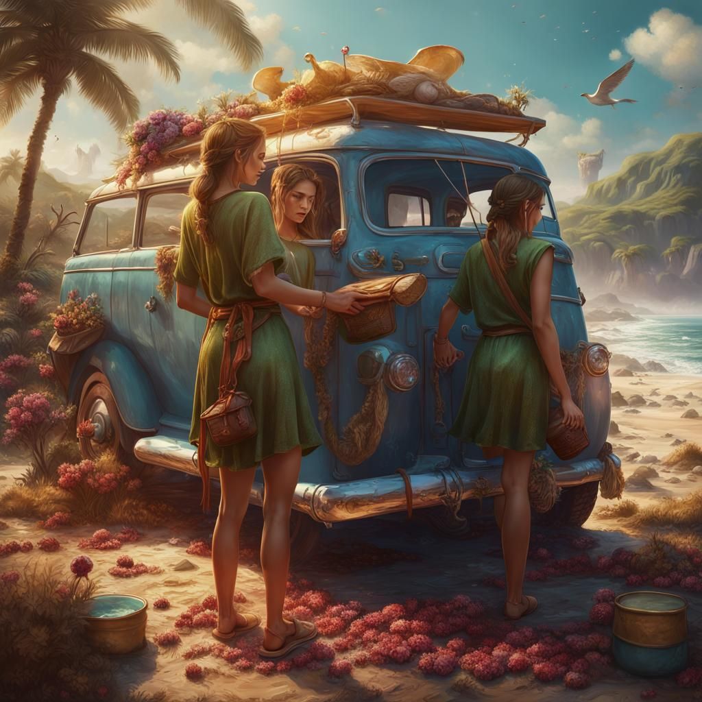 Girls' Pre-Beach Beauty Routine: Detailed Matte Painting