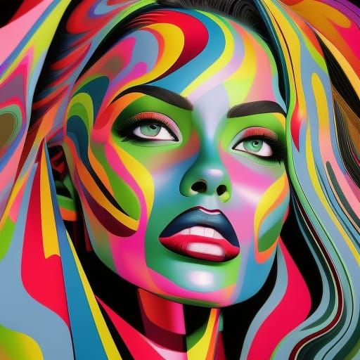 Pop Art Rainbow Girl