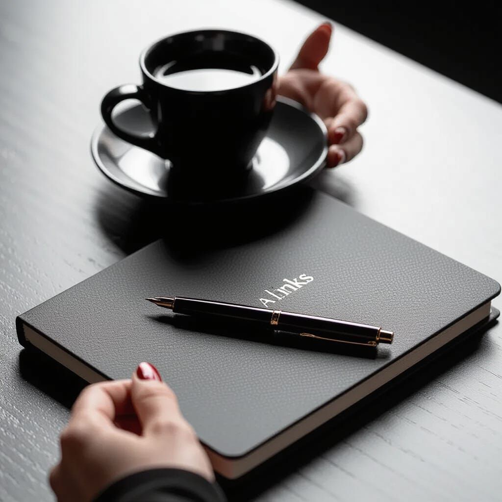 Sasha and Notebook in Dramatic Cinematic Style