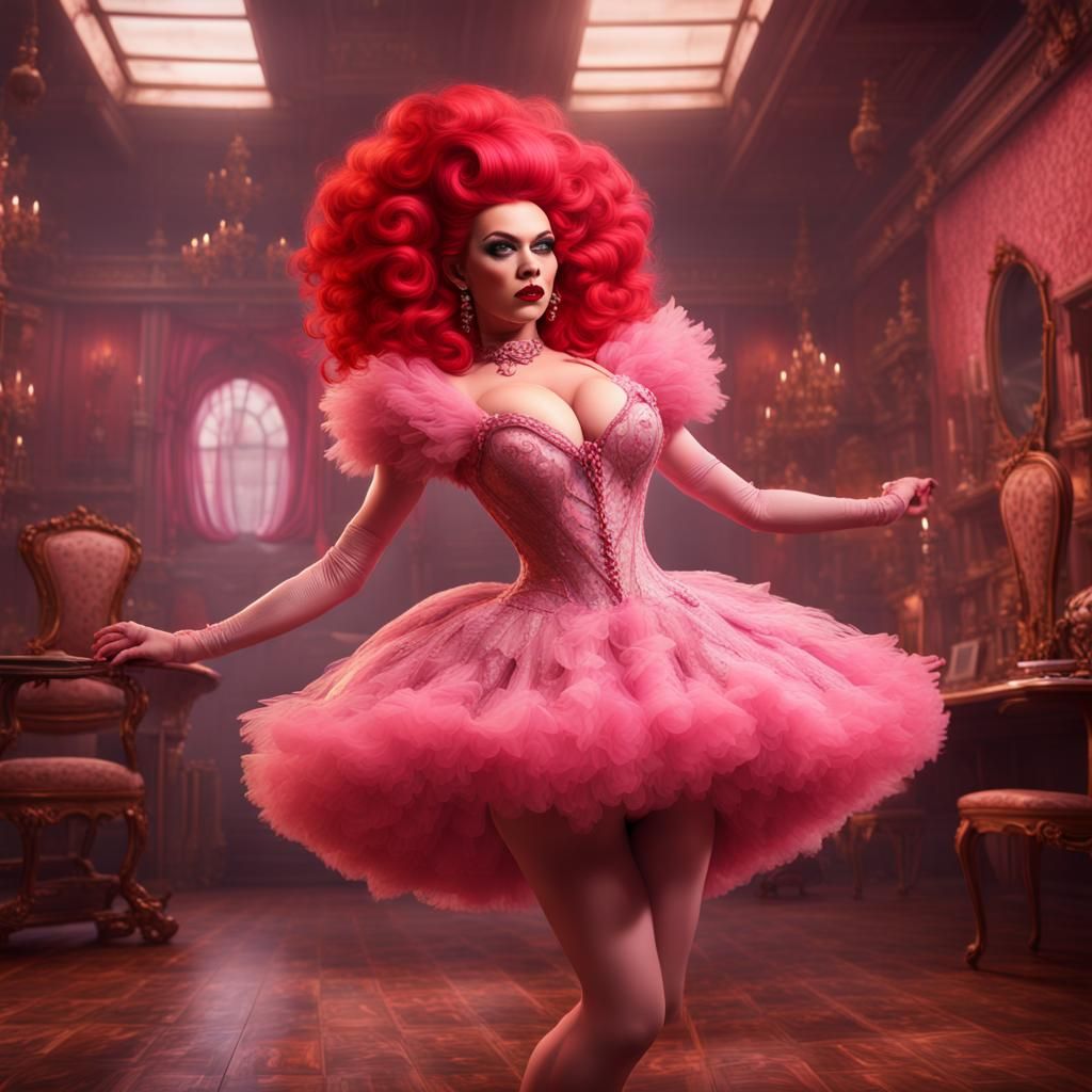 Prissy Sissy Drag Queen Ballerina: Detailed Matte Painting