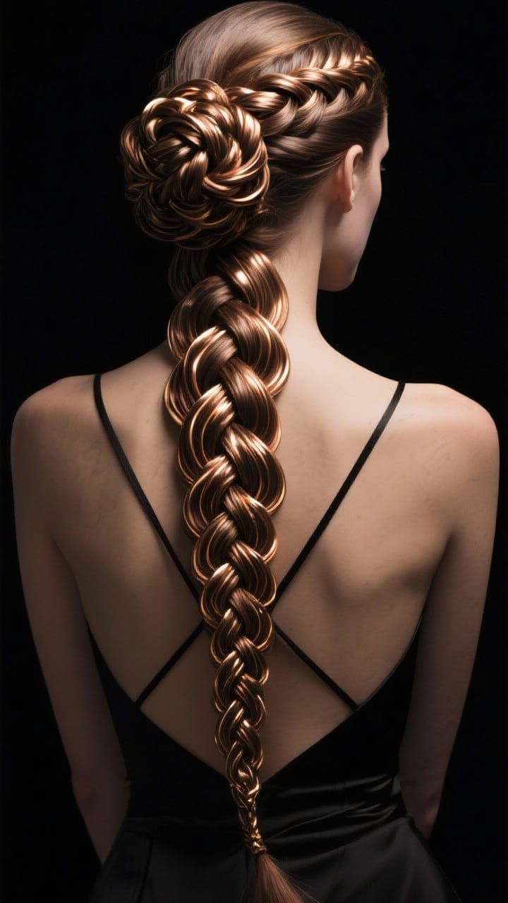 Intricate Hairstyle as Hyperrealistic Sculpture