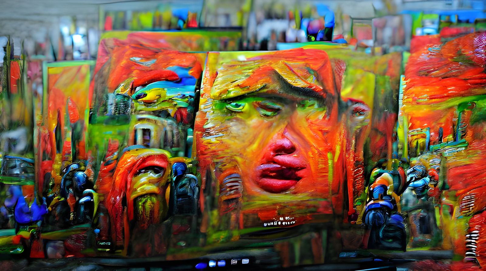 Expressionist Impasto Painting in Gouache and Watercolor