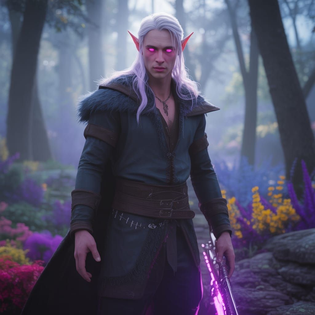 Drow Elf in Ethereal Mist, Dark Fantasy Concept Art