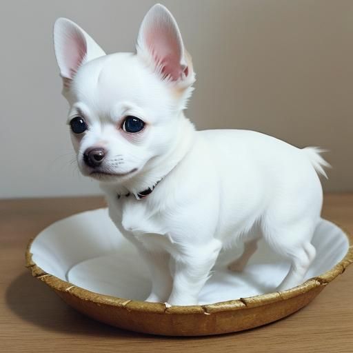 White Chihuahua Emerges from Egg: Anime Style