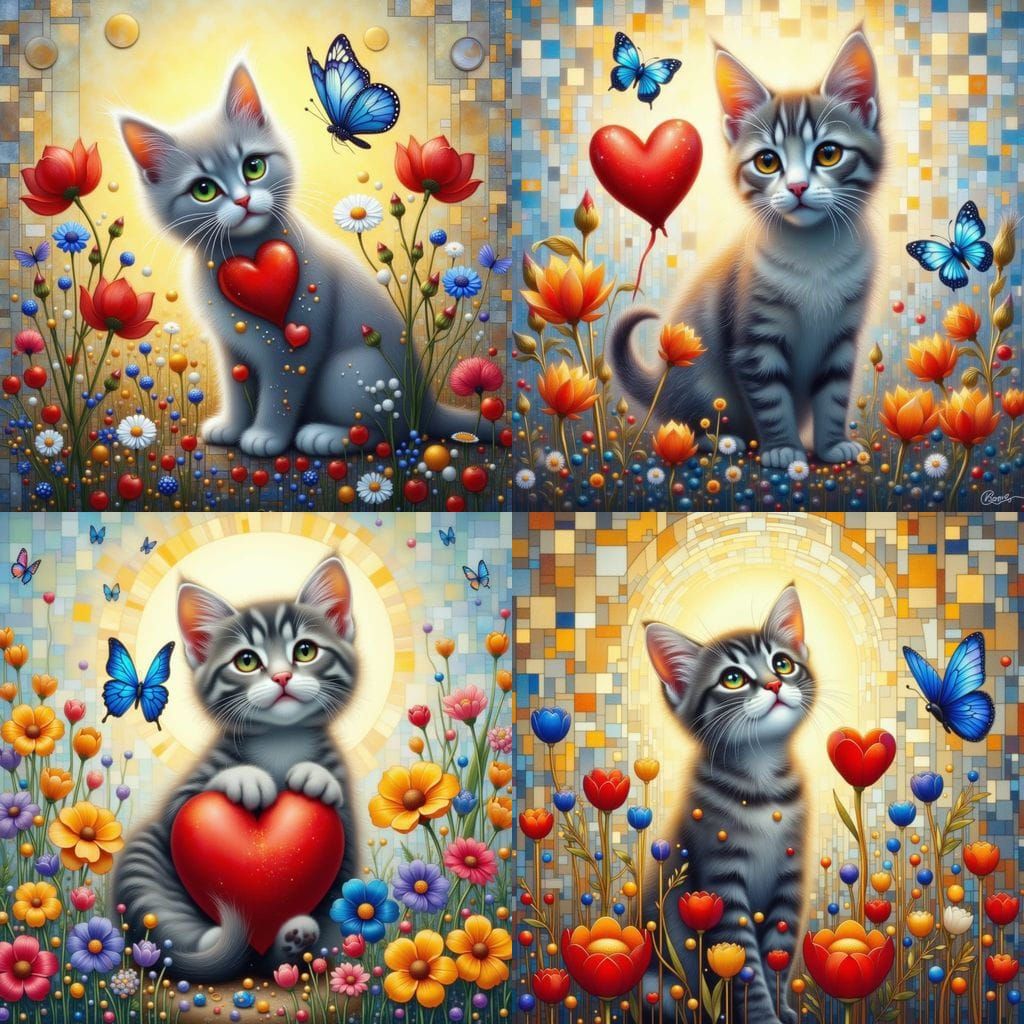 Playful Gray Tabby Kitten in Vibrant Sunshine