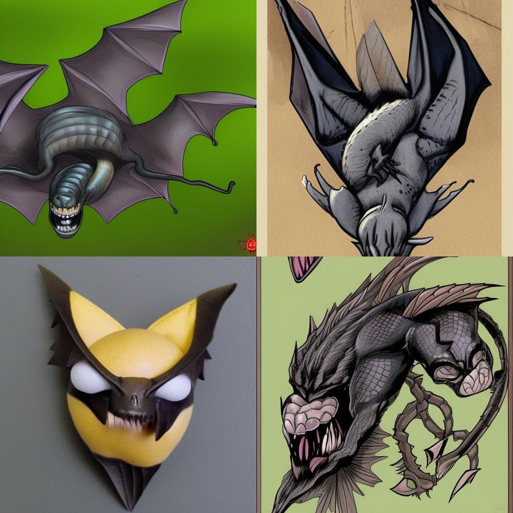 Intriguing Snake Bat Hybrid Creature