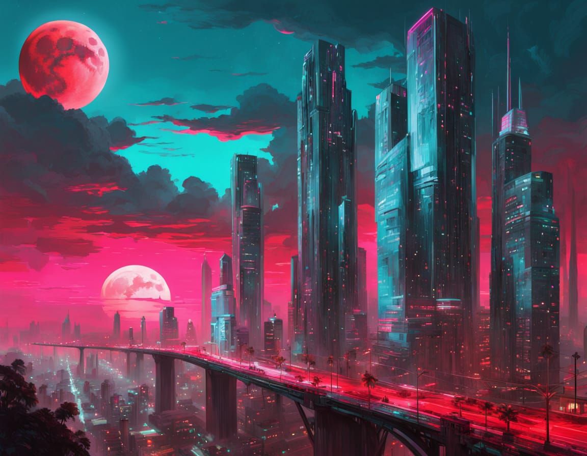 Cyberpunk Cityscape at Night