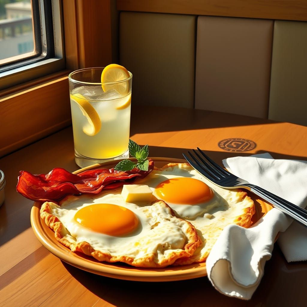 Sunny Morning Breakfast in Whimsical Diner Style