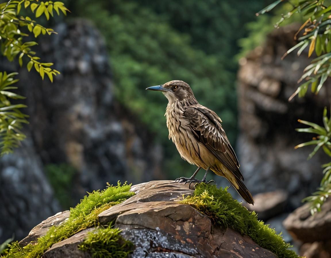Majestic Bird Perched on Rugged Rock