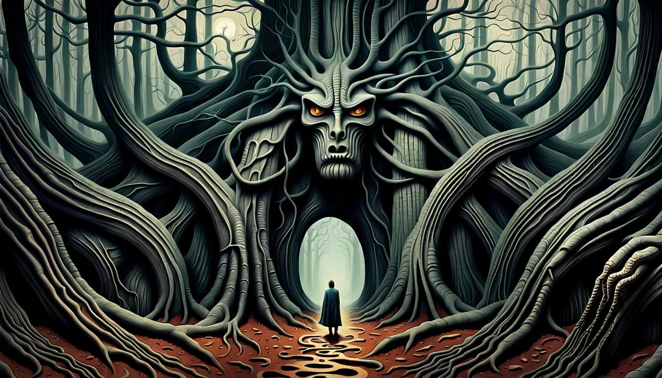 Tormented Soul Trapped in Bioluminescent Labyrinth