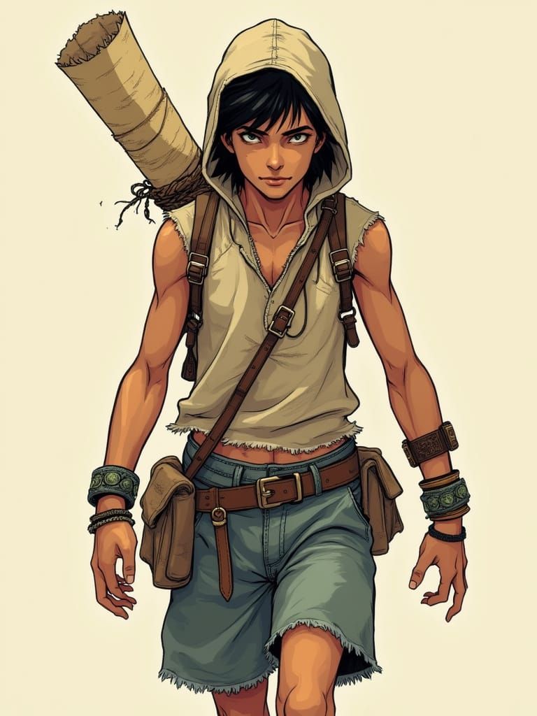 Tough Teen Escapes Destiny in Dynamic Comic Book Art