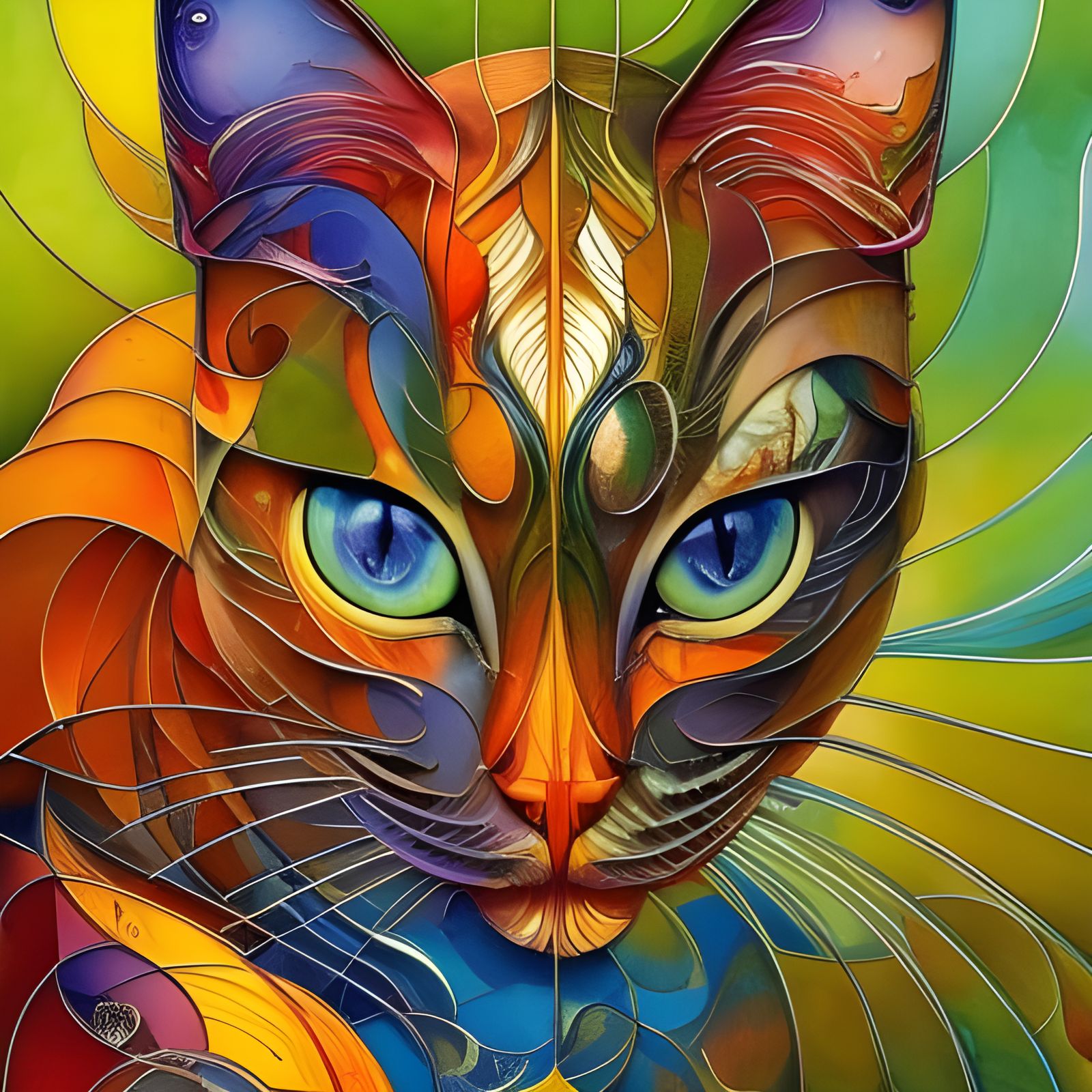 Beautiful Cat Concept Art in Detailed Gouache Style