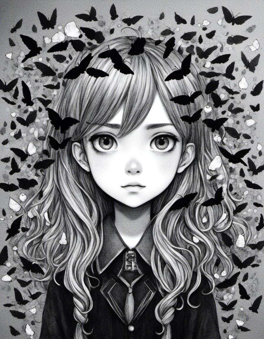 Anime Manga Style Lineart Sketch Digital Drawing