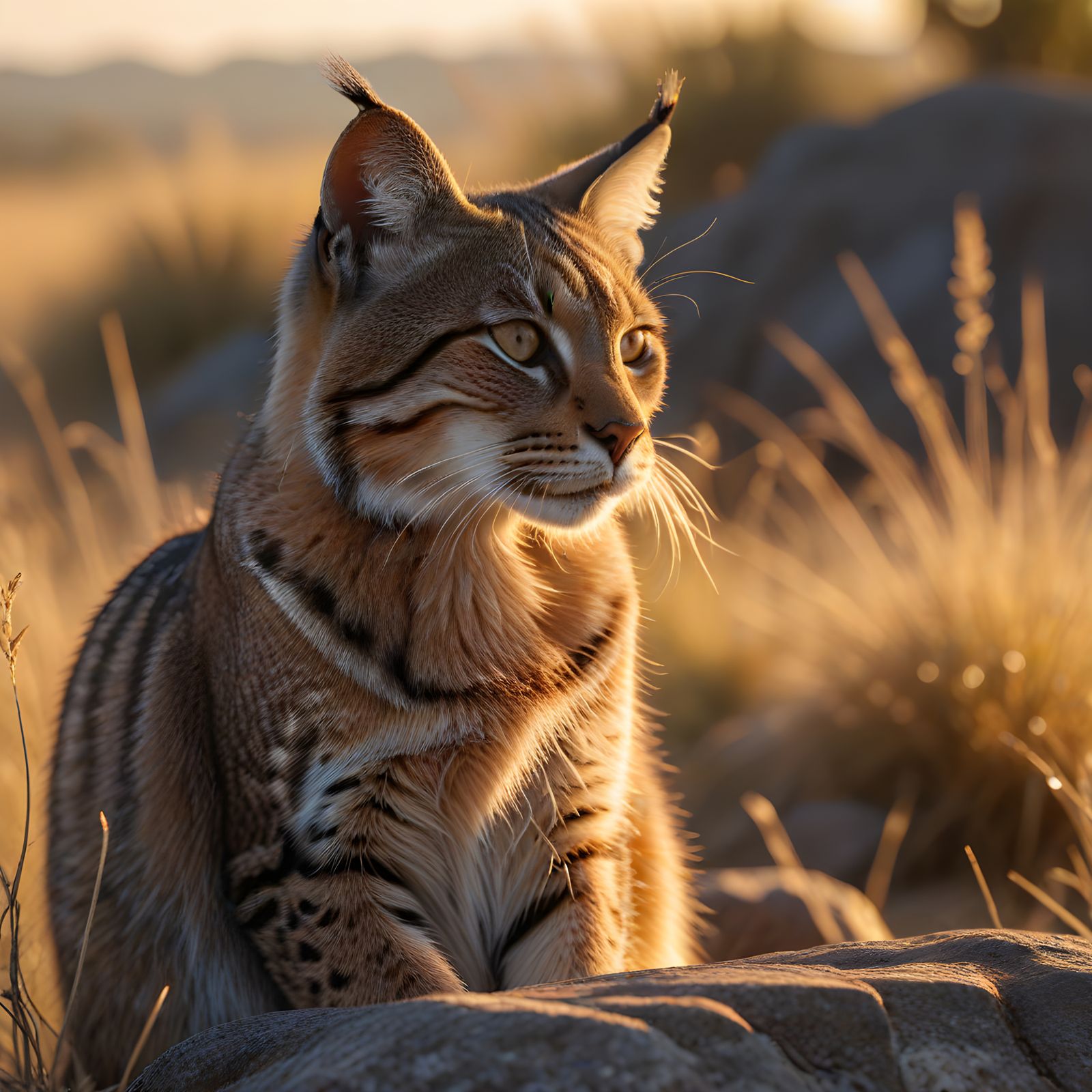 Majestic African Wildcat in the Savannah