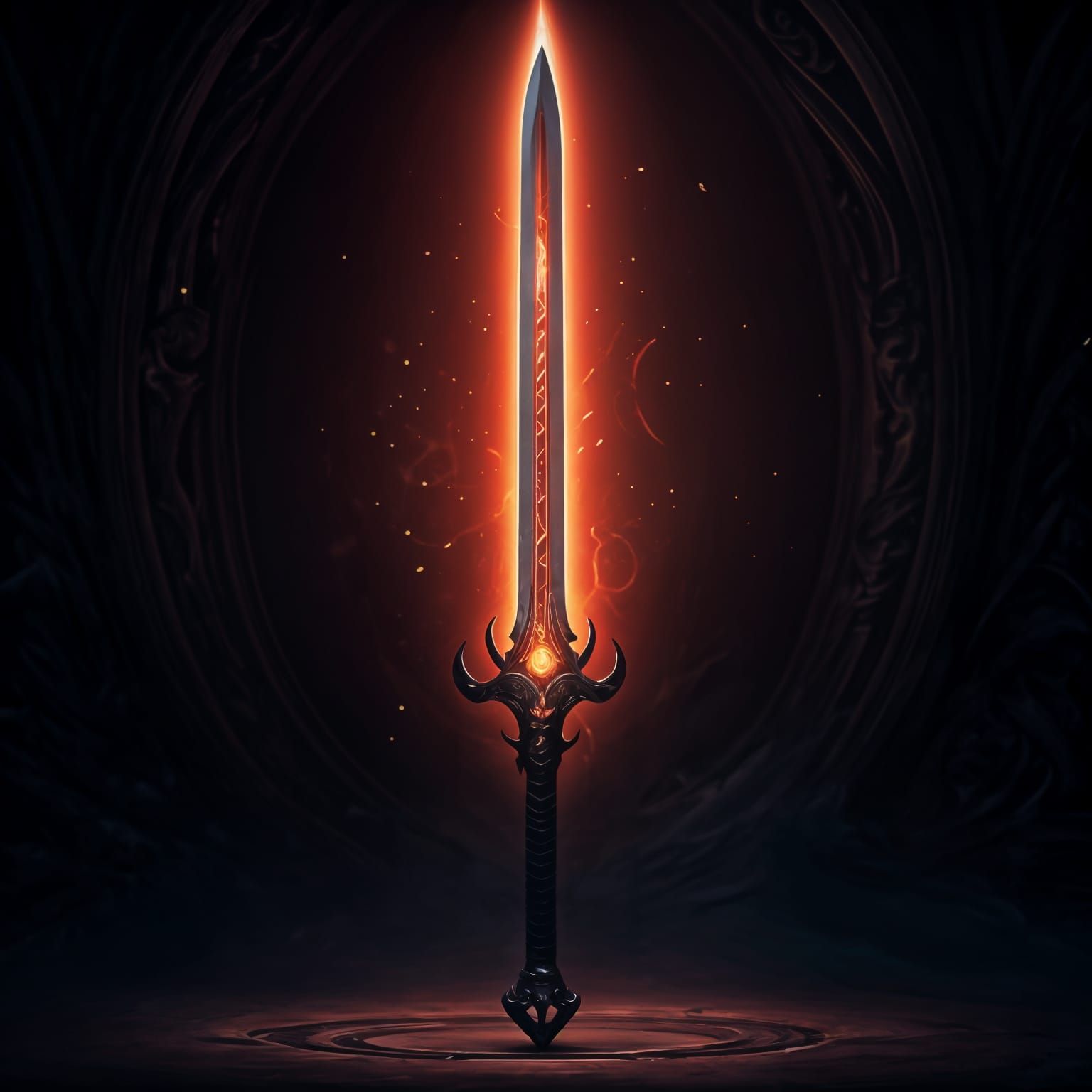 Ethereal Dark Fantasy Saber, Embellished with Family Symbols...