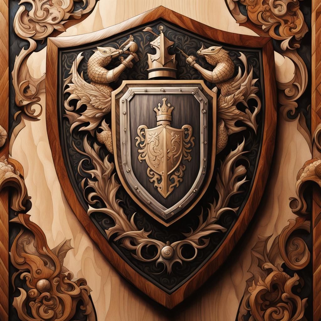 Hero in Knight Armor with Family Shield