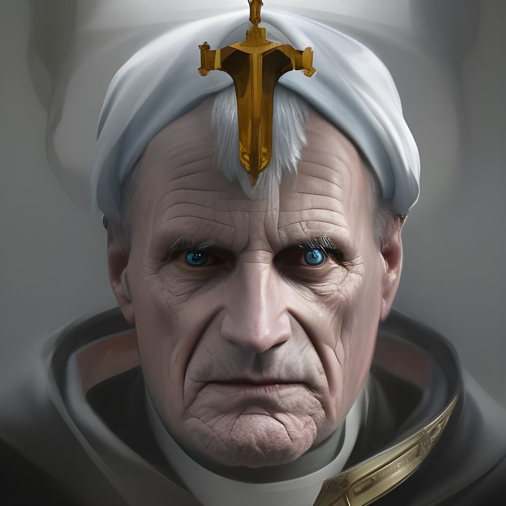 Demonic Pope Portrait in Hyperdetailed Style
