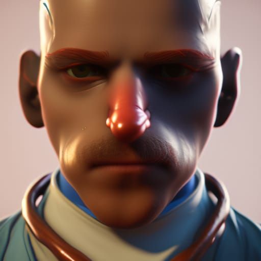 Human Portrait of Pretzel in Unreal Engine Style